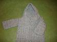 This Grey Heather colored hooded sweater will fit a baby