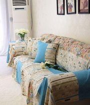 Vintage Style Branca Throw Cotton&Jute Couch/Loveseat Cover SC-26,  Two