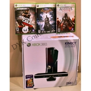 Xbox 360 Slim Console WiFi 250 GB Kinect System Bundle + 4 Games