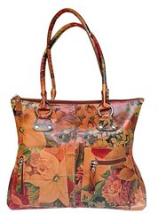 Floral Leather Handbag - Handmade in Argentina For $195