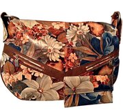 Argentinian Floral Leather Baguette Tote Shoulder Bag & Matching Clutc