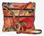 100% Genuine Argentinian Floral Print Leather Cross Body Bag For $95