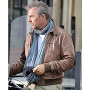 3 DAYS TO KILL KEVIN COSTNER BROWN BOMBER JACKET