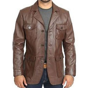 70’S STYLE BROWN LEATHER JACKET FOR MEN