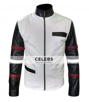 BRUCE LEE POPULAR VINTAGE CLASSIC WHITE CASUAL LEATHER JACKET