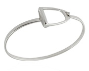 Solid Sterling Silver Iron Riding Stirrup Bangle Bracelet For $75