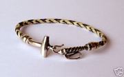 Alpaca Silver Braided Rawhide Leather Polo Mallet Bracelet For $65