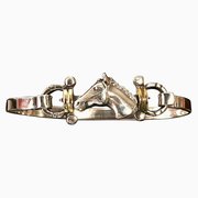 Two Tone 18kt Gold & Solid Sterling Silver Horse Head Bracelet