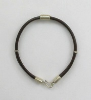 Sterling Silver & Leather Bracelet For $45