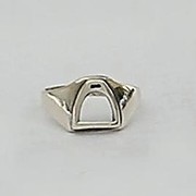 Solid Sterling Silver Iron Riding Stirrup Ring For $45