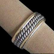 Solid Sterling Silver & 18kt Gold Ring Band For $125