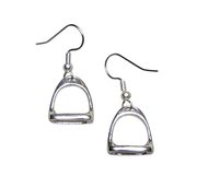 Solid Sterling Silver 3 Dimensional Iron Riding Stirrup Earrings For $