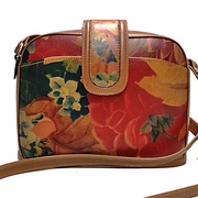 100% Genuine Cowhide Leather with Floral Print For $129