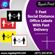5 Feet Social Distance Office Labels With Fast Delivery – RegaloPrint 