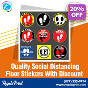 Quality Social Distancing Floor Stickers With 20% Discount