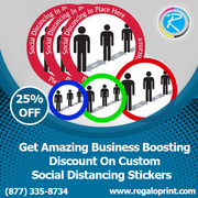 Business Boosting Discount On Custom Social Distancing Stickers