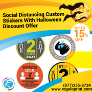 Social Distancing Custom Stickers With 15% Halloween Discount Offer