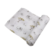 Rhino and Elephant Organic Muslin Swaddle for your Baby