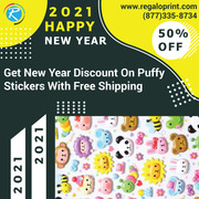 Get 50% New Year Discount On Puffy Stickers With Free Shipping