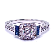 Buy Diamond and Sapphire Engagement Ring with White Gold