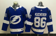 Men's Tampa Bay Lightning #86 Nikita Kucherov adidas Home Blue Jersey