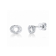 Buy SHY Creation Double Circle Diamond Stud Earrings