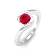 Solitaire Lab Grown Ruby Bypass Promise Ring