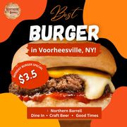 Who has the best burger in Voorheesville,  NY?